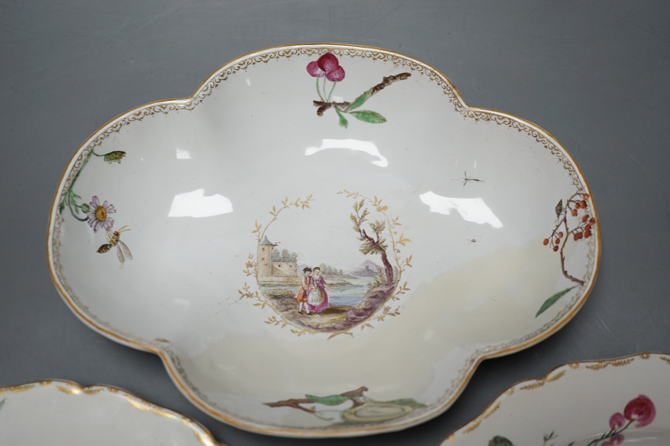 Three 19th century French faience dishes, largest 24cm diameter